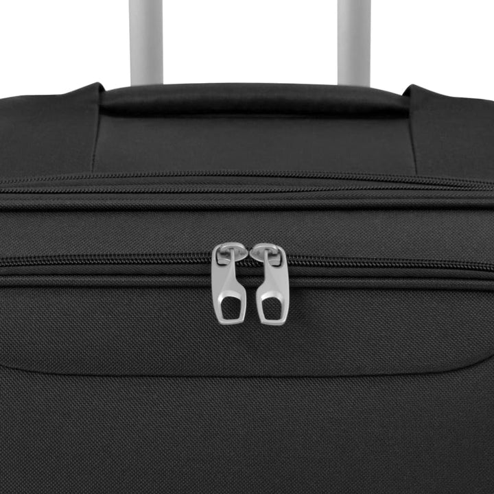 vidaXL 3X Reisekoffer Schwarz Weichgepäck Trolley Handgepäck Kofferset Koffer, Schwarz
