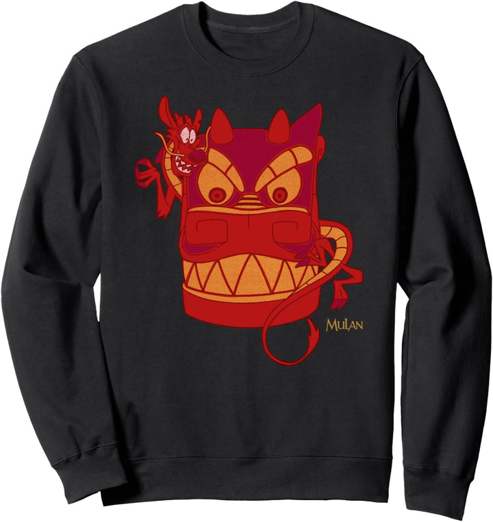 Disney Mulan Mushu Red Stone Dragon Head Portrait Sweatshirt