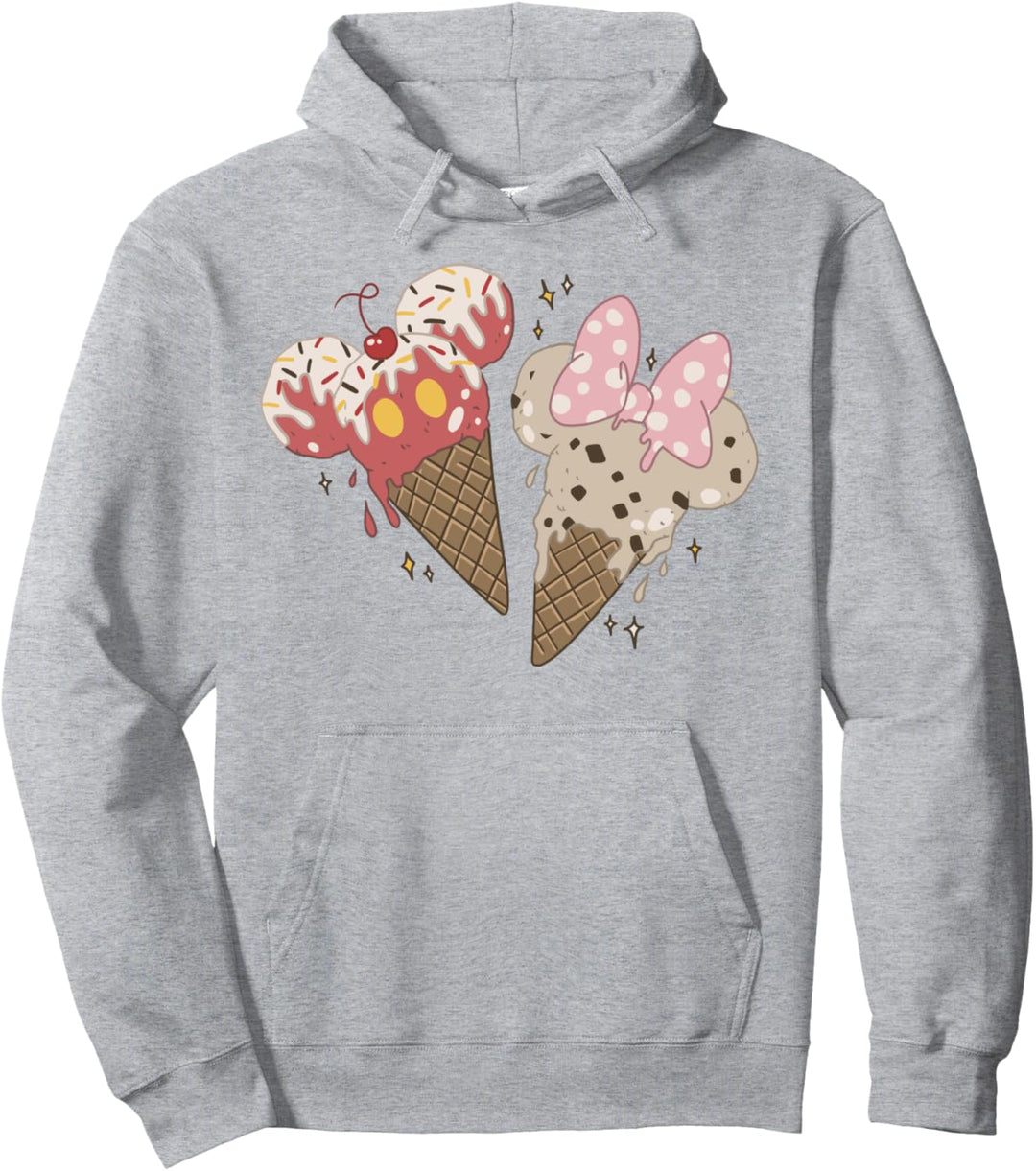 Disney Mickey And Friends Mickey & Minnie Ice Cream Cones Pullover Hoodie