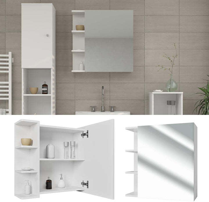 Vicco Bad Spiegelschrank Fynn, Weiss, 62 x 64 cm Weiss 62 x 64 cm, Weiss 62 x 64 cm