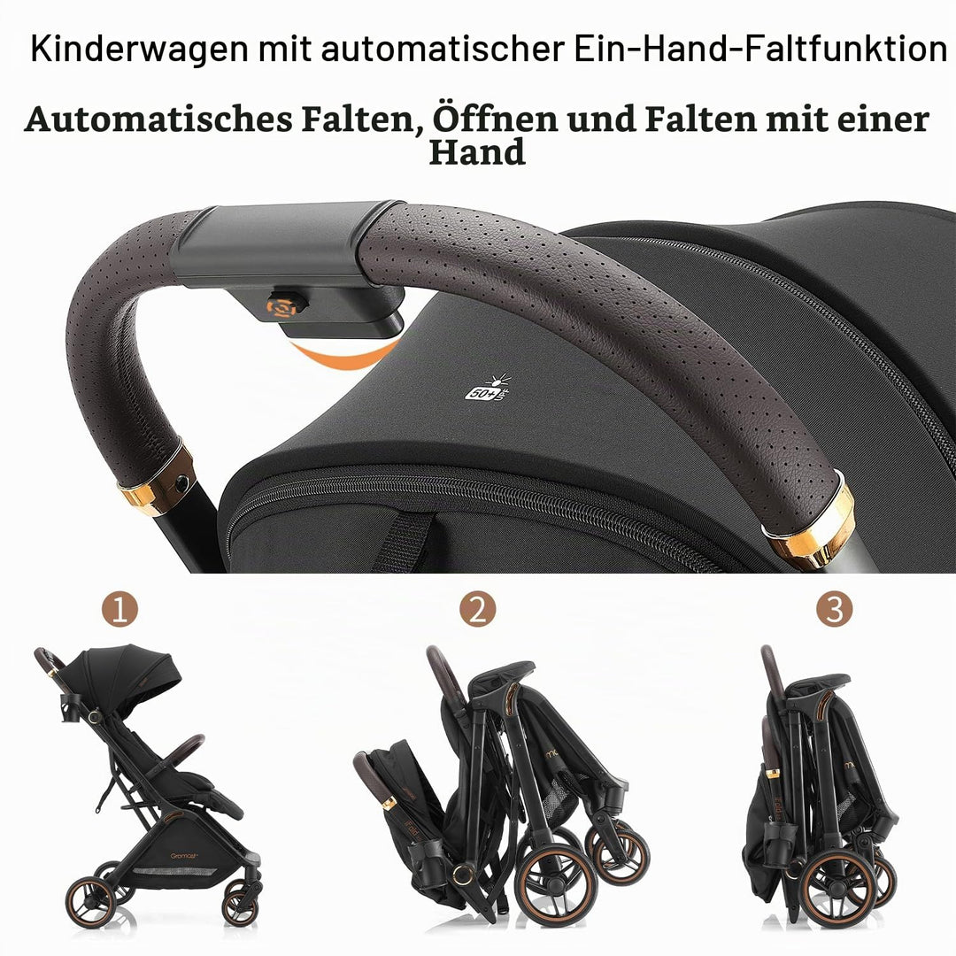 Gravity faltbarer Baby-Kinderwagen, Tragbarer Reise-Kleinkindbuggy Mit Verstellbarer Rückenlehne &amp; S