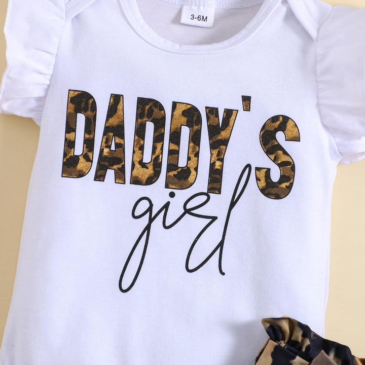 Baby Kleidung Mädchen Sommer Outfit, T-Shirt Rüschen Kurzarm Top + Leopardenmuster Shorts + Stirnban