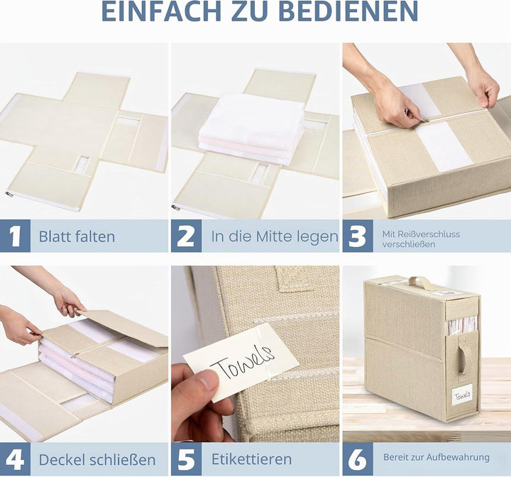 Aufbewahrungstasche für Bettlaken, 2 Stück Faltbare Bettwäsche Organizer, Praktische Lagerung von Be
