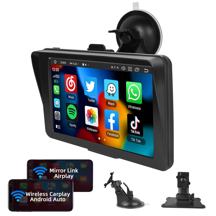 Podofo 7 Zoll Wireless Apple Carplay Android Auto Tragbares Autoradio Touchscreen Auto Stereo Radio
