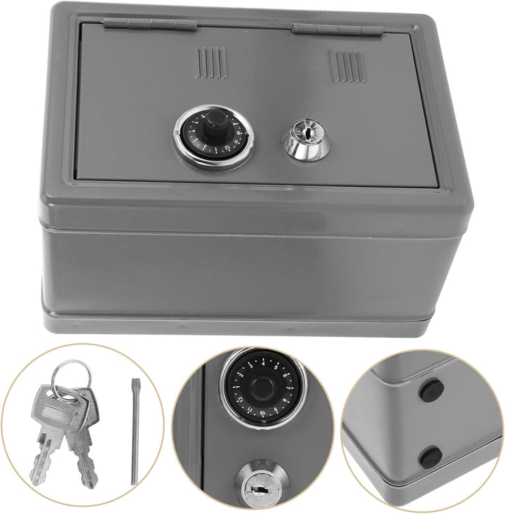 Mini-aufbewahrungsbox Mit Schloss Aus Metall Tragbare Spardose Mit Schlitz-design Sicherer Behälter