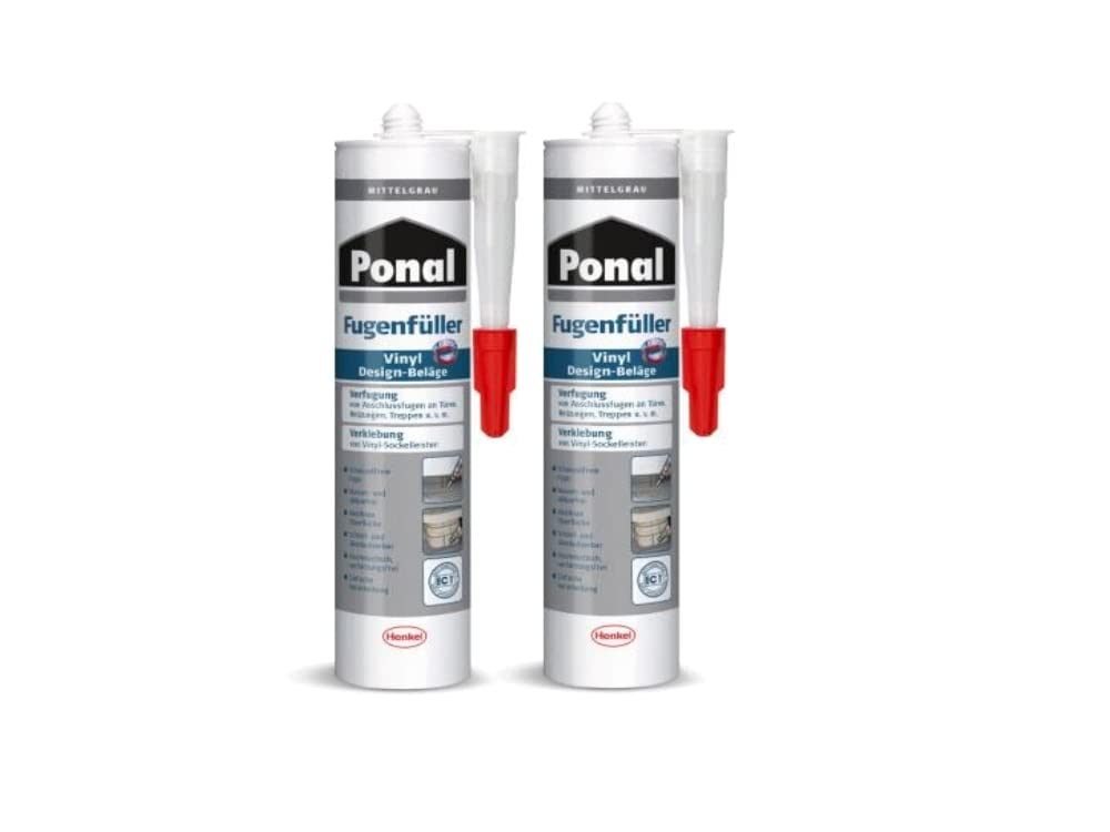 Ponal Vinyl Design-Beläge Fugenfüller Mittelgrau, hochelastische Fugenmasse für Anschlussfugen, zur
