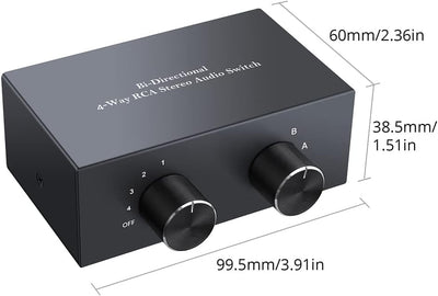 Audio Umschalter, Audio Switch,Audio Umschalter Klinke,R/L Stereo-Umschalter Links/Rechts-Kanal Audi