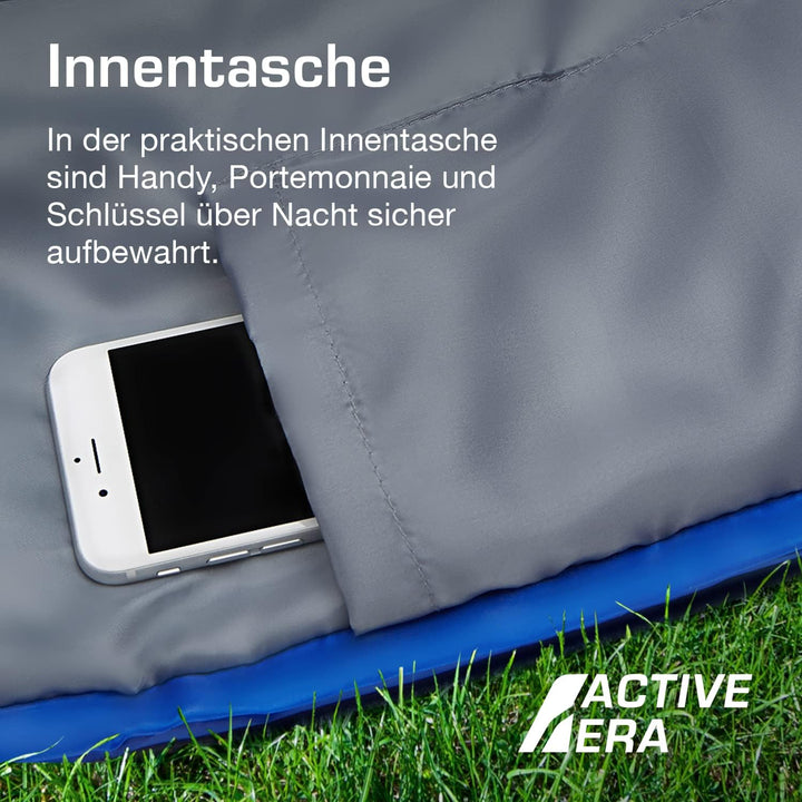 Active Era Mumienschlafsack – Schlafsack Winter und Sommer, -10°C bis 10°C - Wasserabweisend und Win