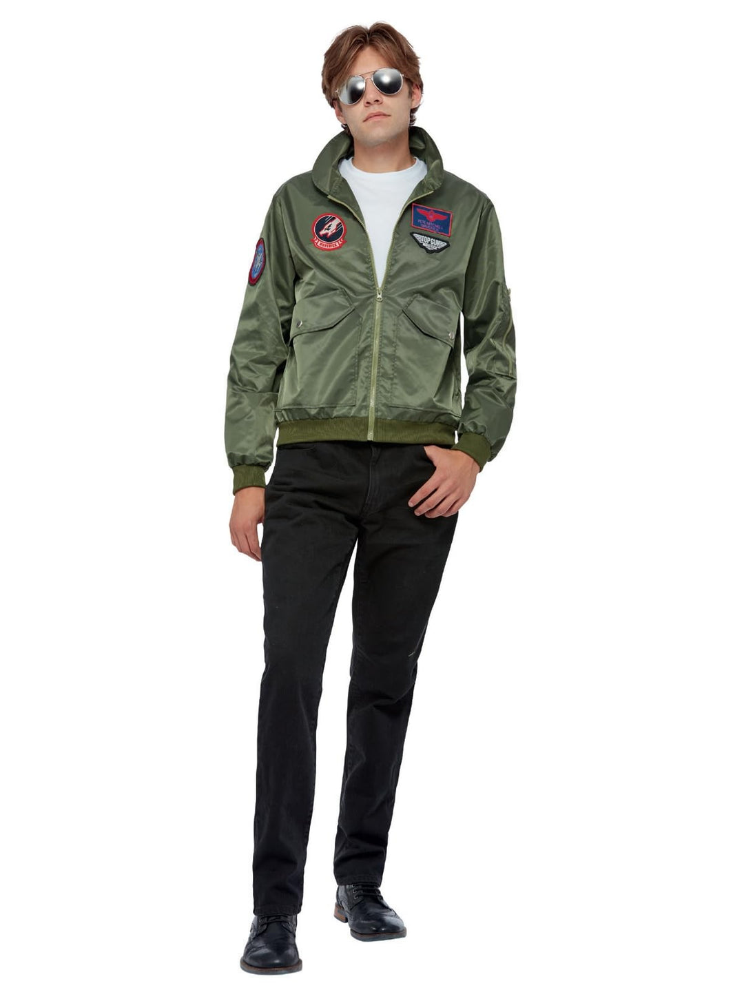 Smiffys Top Gun Maverick Bomber Jacket, Green