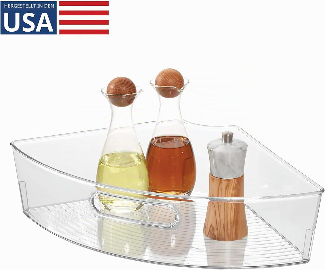 iDesign 62630EU Lazy Susan Schrank-Behälter 1/4, Durchsichtig, Farblos, Farblos