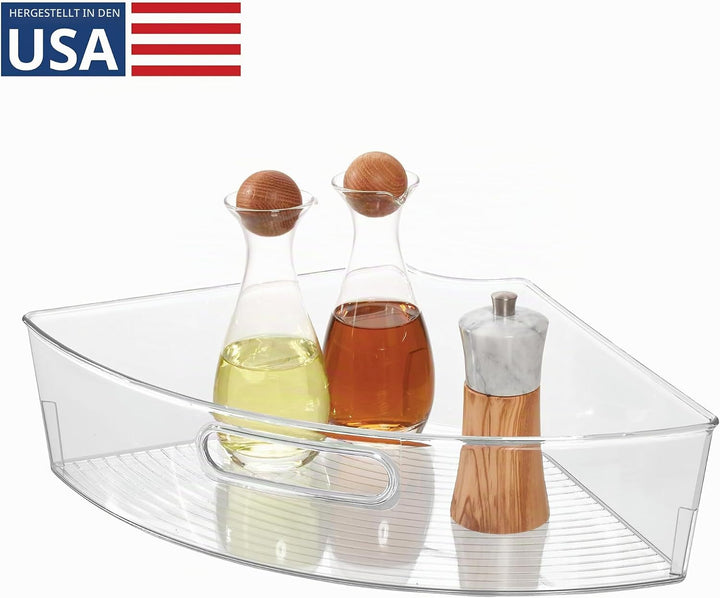 iDesign 62630EU Lazy Susan Schrank-Behälter 1/4, Durchsichtig, Farblos, Farblos
