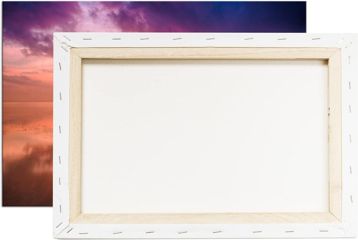 deyoli Einsames Boot im Sonnenuntergang Format:90x60 cm als Leinwandbild, Motiv fertig gerahmt auf E