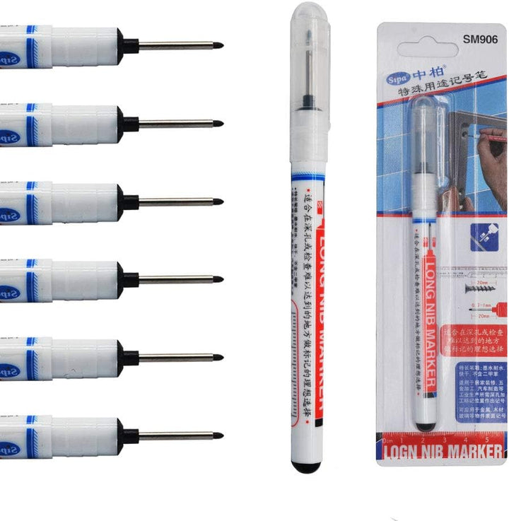 Permanentmarker für 0,7–1 mm extra lange Spitze, schwarz, 8 Stück, 8