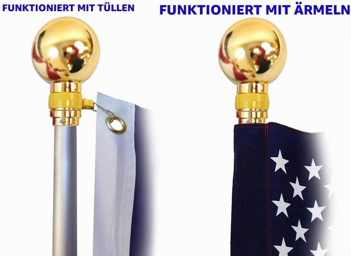 Flags Imp 2,4 m Aluminiumstange mit Kugel 8