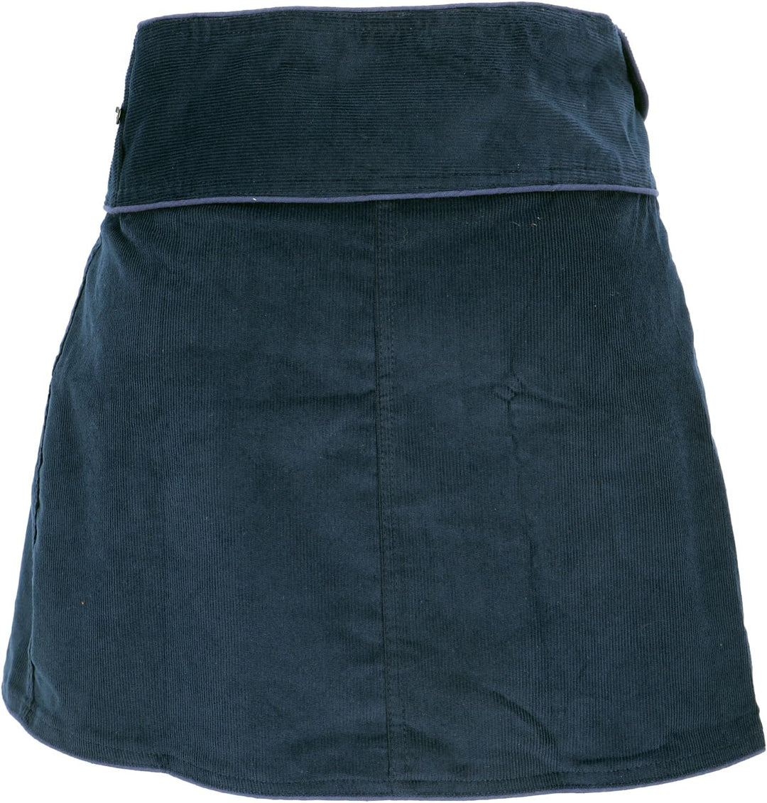 GURU SHOP Wickelrock, Cord Minirock, Damen, Baumwolle 38 Dunkelblau, 38 Dunkelblau