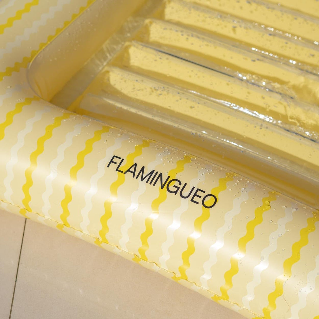 Flamingueo Luftmatratze Pool - Einzel-Tanning Pool - Getränkehalter Inklusive - Strapazierfähiges PV
