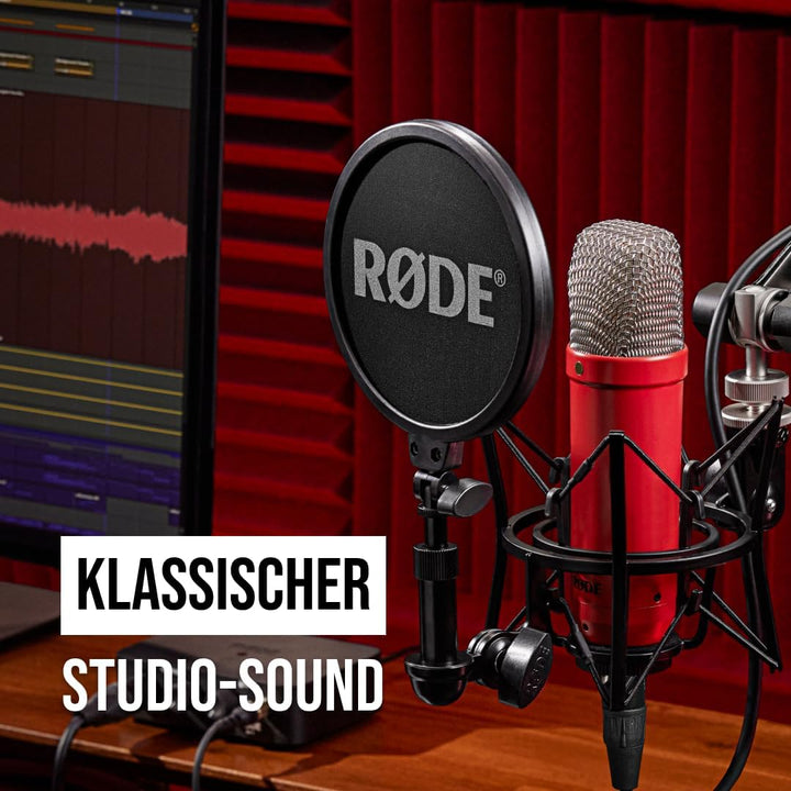 RØDE NT1 Signature Series Grossmembrankondensatormikrofon mit Schockhalterung, Popschutz und XLR-Kab