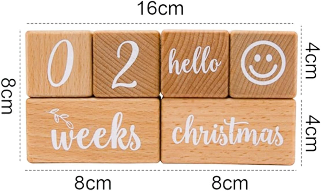 Baby Meilenstein Holzblock Baby Woche Monat Jahr Holzblock Set Mit 6 Baby Altersblöcken Für Monatlic