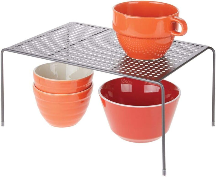 mDesign 2er-Set Geschirrablage für die Küche – freistehendes Tellerregal aus Metall – grosses Küchen