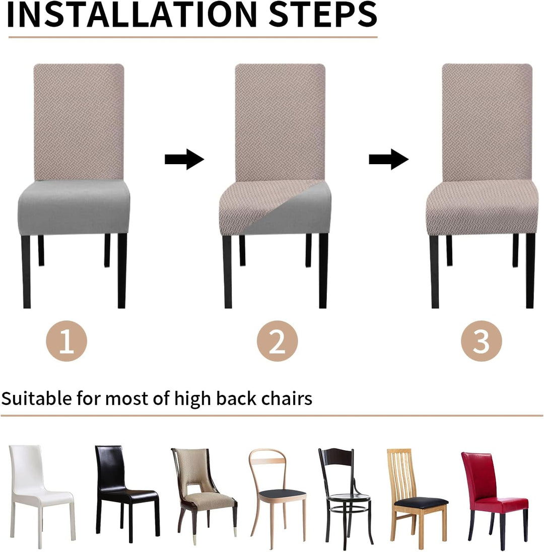 Lydevo Stuhlhussen XL 6er Set Stretch Stuhlhussen Schwingstühle XL für Esszimmerstühle Spandex Unive