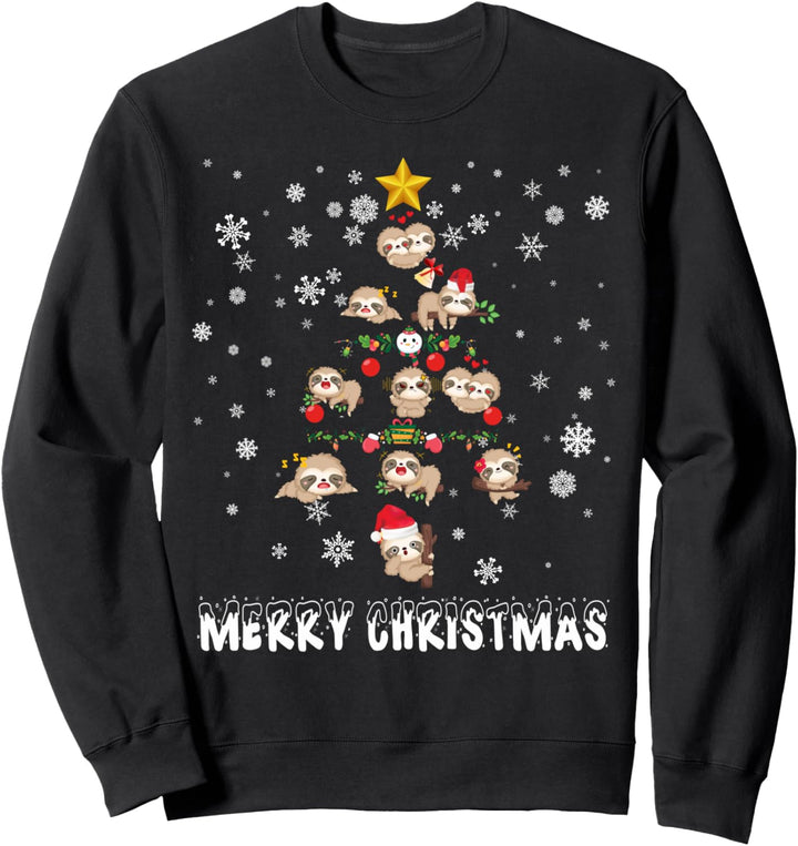 Weihnachten Weihnachtsbaum Faultier Merry Christmas Sweatshirt