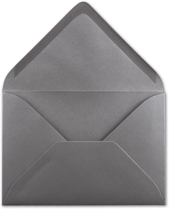 200x Brief-Umschläge in Graphit-Grau/Dunkelgrau - 80 g/m² - Kuverts in DIN B6 Format 12,5 x 17,6 cm
