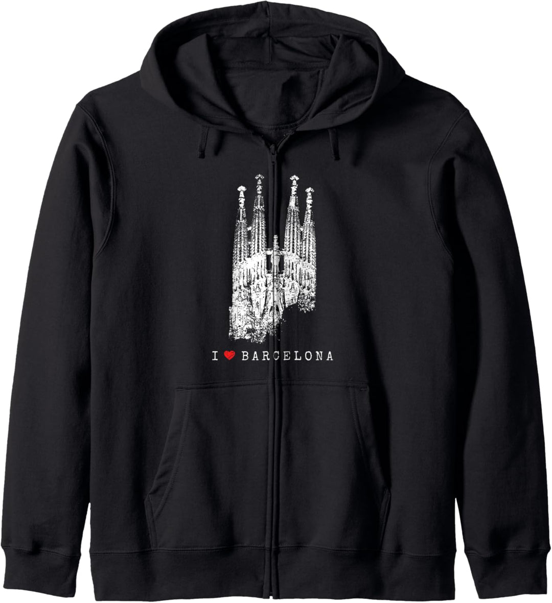Barcelona Sagrada Familia Vintage Spanien I Love Barcelona Kapuzenjacke