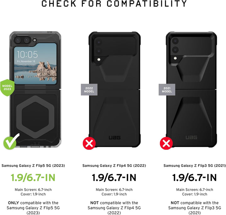 URBAN ARMOR GEAR Plyo Case für Samsung Galaxy Z Flip5 Hülle [Offiziell Designed for Samsung Zertifiz