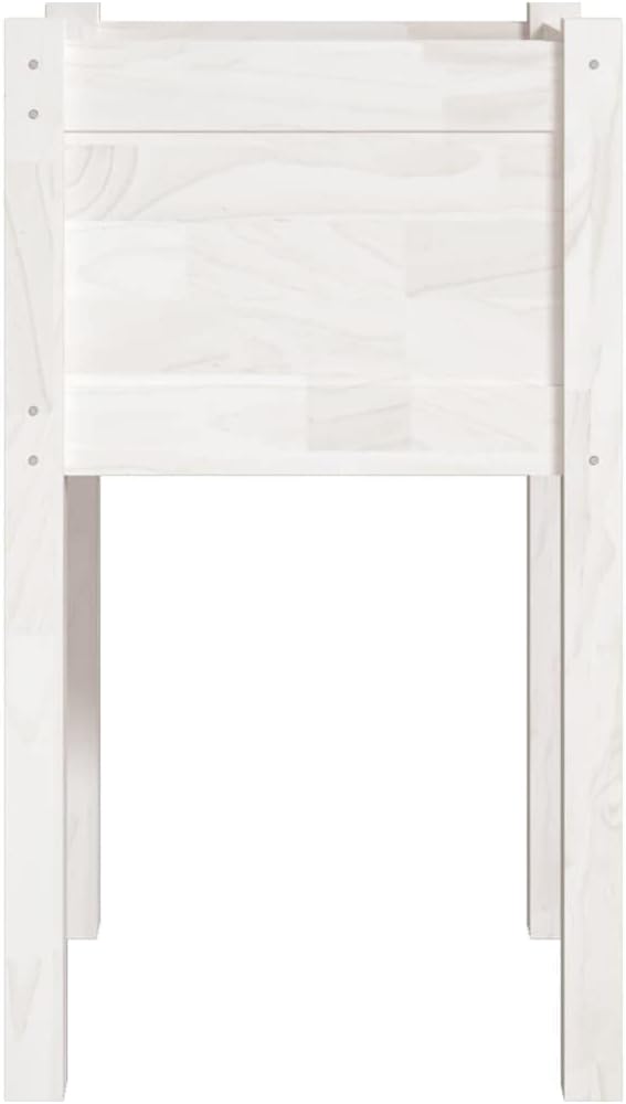 WIFESE Hochbeet Pflanzkübel 2 STK. Weiss 40x40x70 cm Massivholz Kiefer Blumentopf BlumentöPfe Pflanz
