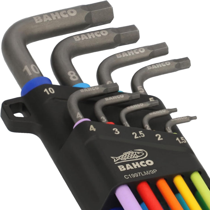 Bahco metrisch Innensechskant-Schlüssel, Satz 9-teilig 1.5 → 10mm L-Form lang