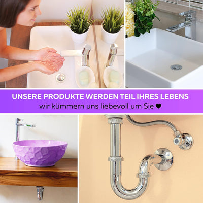 M. ROSENFELD Universal Siphon für Waschbecken (Extra Lang Röhre) 1 1/4 Zoll (32 mm) + Waschbecken Ab