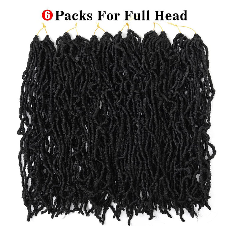 Beyond Beauty 6 Packungen/Lot Nu Faux Locs Häkelhaar, 61 cm, vorgeschlungene Göttin Locs Häkelhaar,