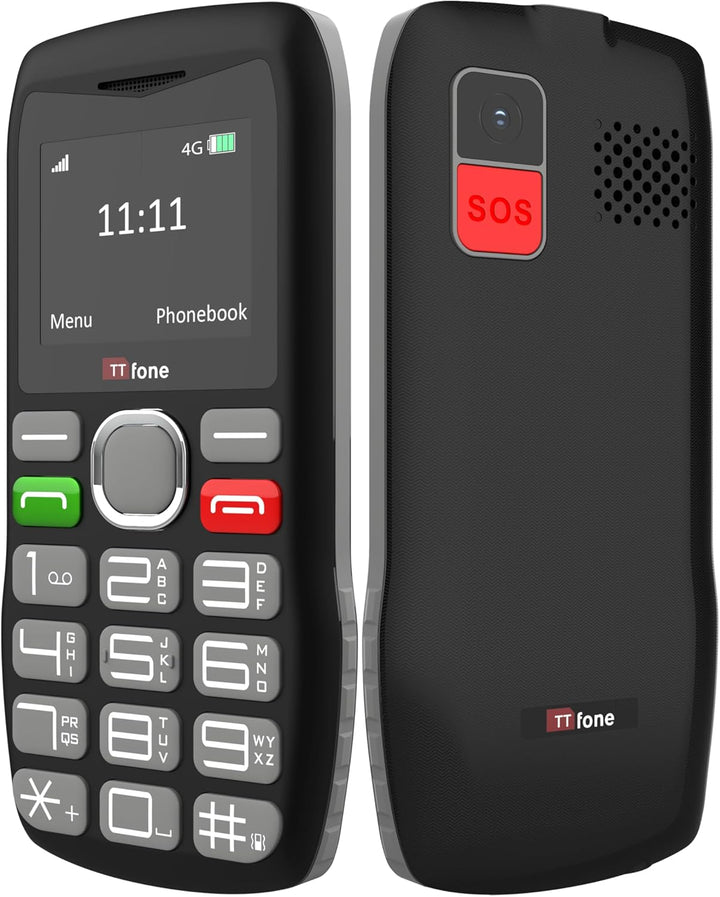 TTfone TT890 4G Seniorentelefon - Einfach zu bedienendes Big Button Handy mit Nothilfe-Taste, USB-C