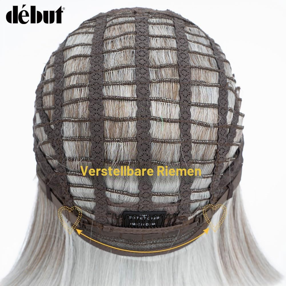 Lace Front Perücke für schwarze Damen Bob Perücke für weisse Damen Kunsthaar 24 cm 120g Natur Glatt