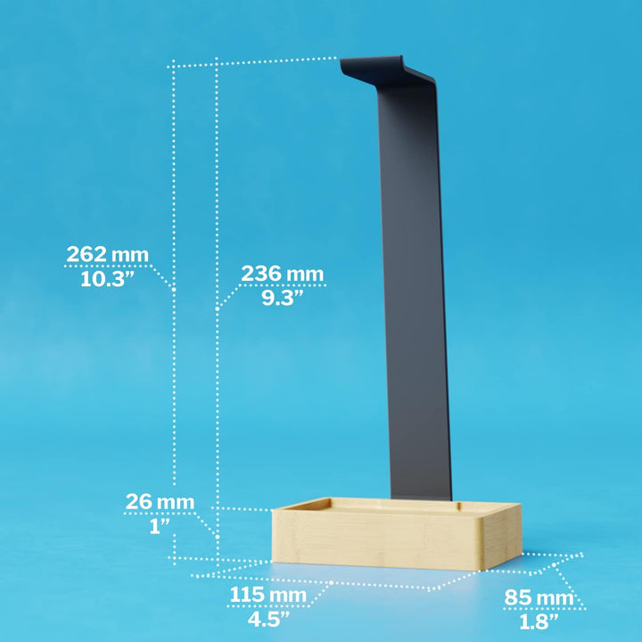 KD Essentials – Headset Ständer & Kopfhörer Halter, plastikfrei aus extrem stabilem Metall und Bambu