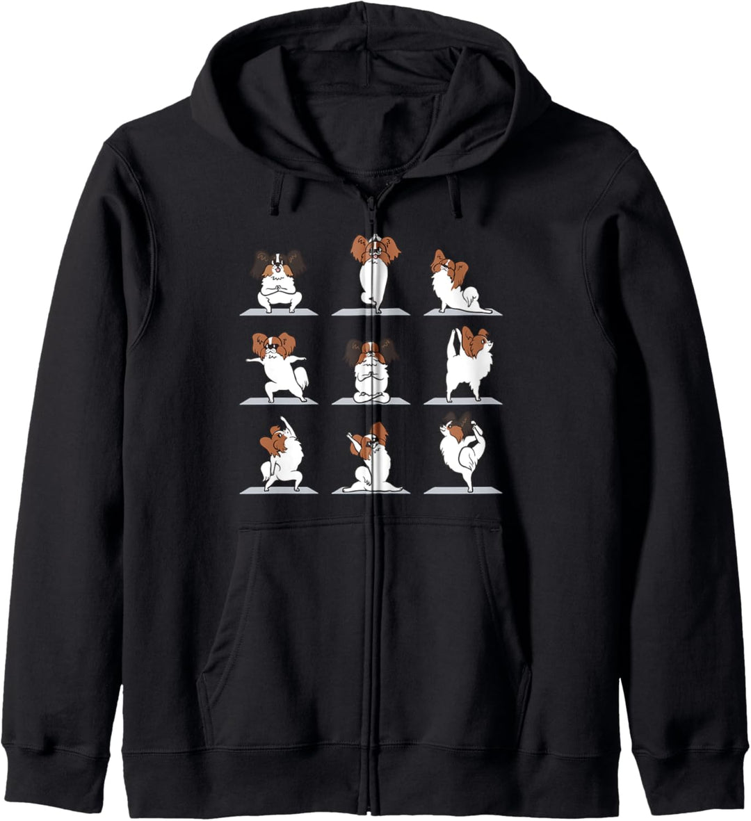Papillon dog Yoga Kapuzenjacke
