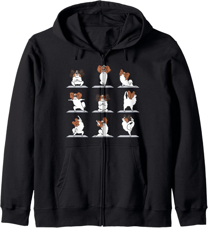 Papillon dog Yoga Kapuzenjacke
