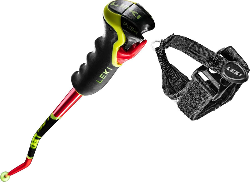 LEKI Unisex-Adult Skistock 115 Bright Red - Black - Neon Yellow, 115 Bright Red - Black - Neon Yello