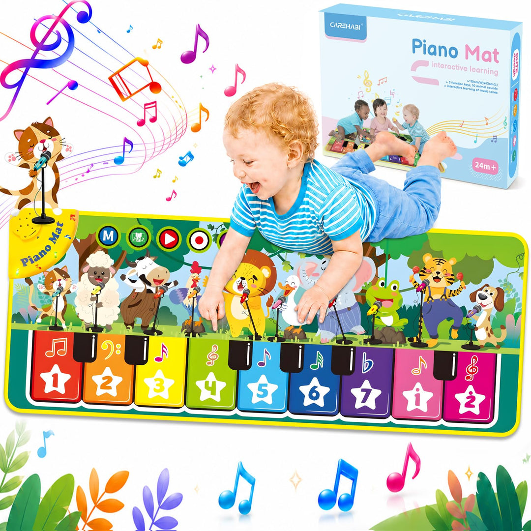 Carehabi Musikinstrumente für Kinder ab 1 Jahr Kinderspielzeug ab 1 Jahr Baby Musikmatte Klaviermatt