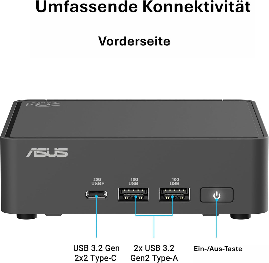 ASUS NUC 15 Pro Tall Kit RNUC15CRHI300002 (Intel Core i3 Prozessor, Arc Grafik, WiFi 7, Bluetooth 5.