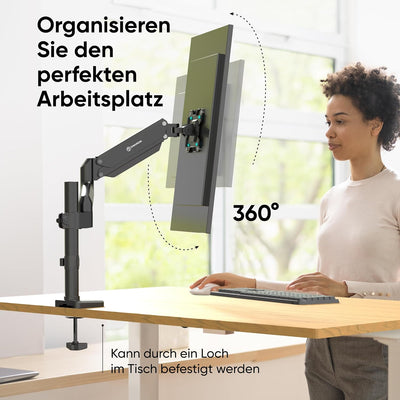 ONKRON VESA Monitor Halterung Tisch/Monitor Arm 1 Monitor schwenkbar für 13-34 Zoll Bildschirme 2-12