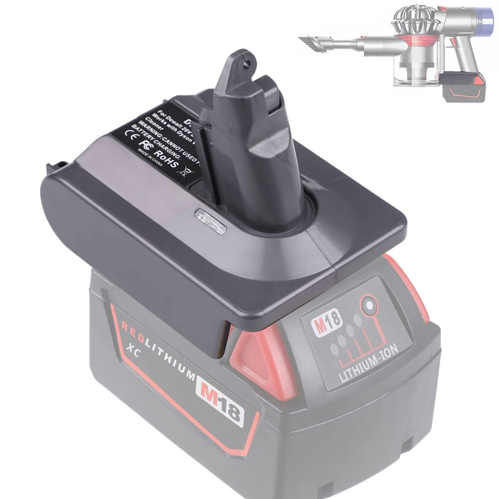 BTRUI Für Dyson V6 Milwaukee Batterieadapter, für Milwaukee M18 18 V Akku auf Dyson V6 SV03 SV04 SV0