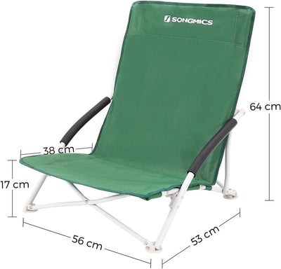 SONGMICS Strandstuhl mit hoher Rückenlehne, tragbarer Klappstuhl, klappbarer Campingstuhl, faltbar,