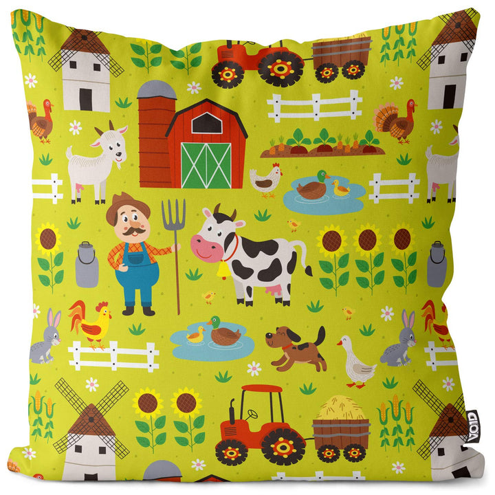 VOID Tierfarm Bauernhof Kissenbezug 50x50 Kissenhülle Polyester Zierkissen Couchkissen Ostern Osterd