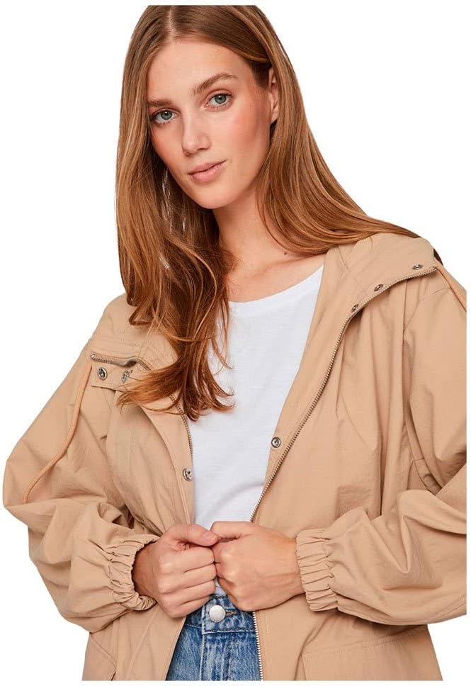 Vila Damen Visiliana Long Jacket-Noos Parka, 36 Sesame