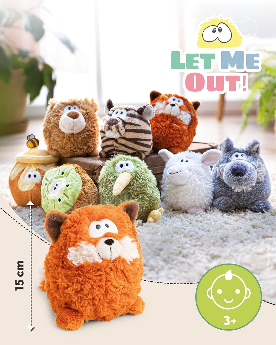 NICI Kuscheltier Fuchs mit Wendefunktion 15cm 2 in 1 - orange - Weiches NICI-Plüschtier – Ideal zum