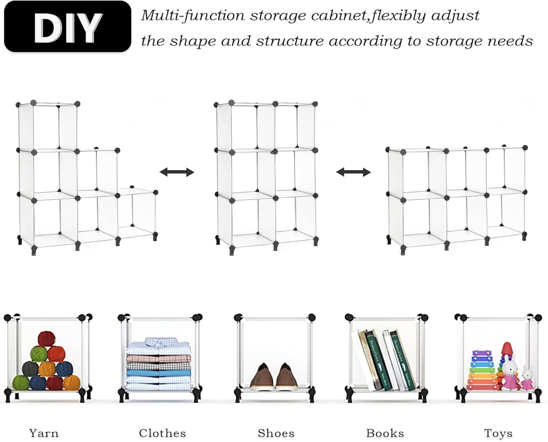AWTATOS Cube Storage Organizer Closet Shelf Storage Organization Modular 6 Cube DIY Kunststoff quadr