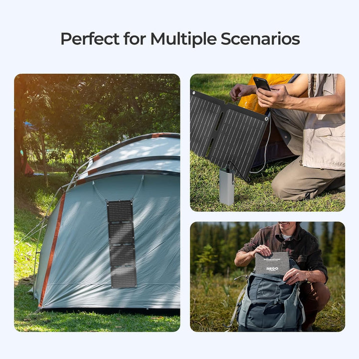 Renogy Solarpanels, E.Flex 30W tragbares, faltbares Solarpanel-Ladegerät, Schnellladung für iPhone,