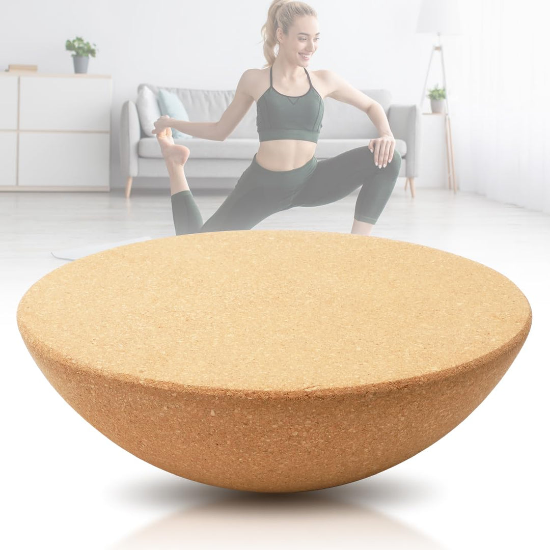Yuragim Balance Board Kork Halbkugel Ø 15cm | Ø 25cm | Ø 30cm Balance Trainer, Rutschfestes Balance-