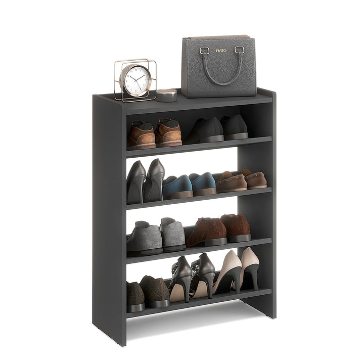 KOMTO Schuhregal Schmal - Schuhablage Flur mit 4 Ebenen Offener Schuhschrank Schuh Organizer Platzsp
